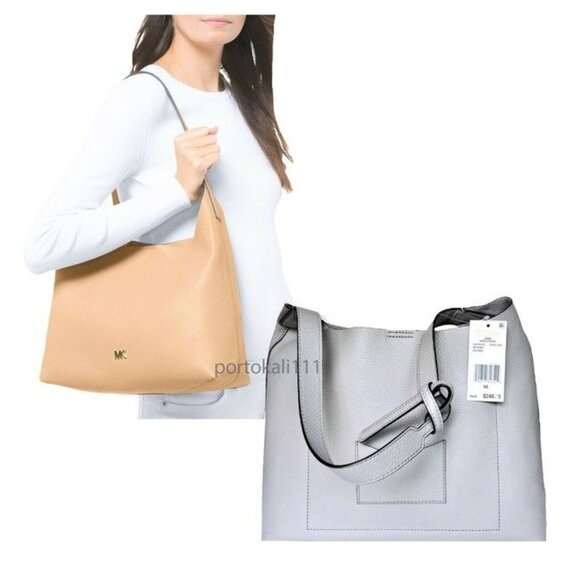 MICHAEL Michael Kors Women's Green Leather Junie Medium  Shoulder Bag 2834 - Picture 2 of 12